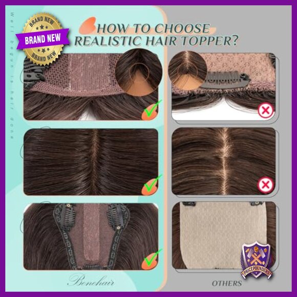 Real Human Hair Topper 12 Inch 35g Silk Base Lace Hairpiece main image 4